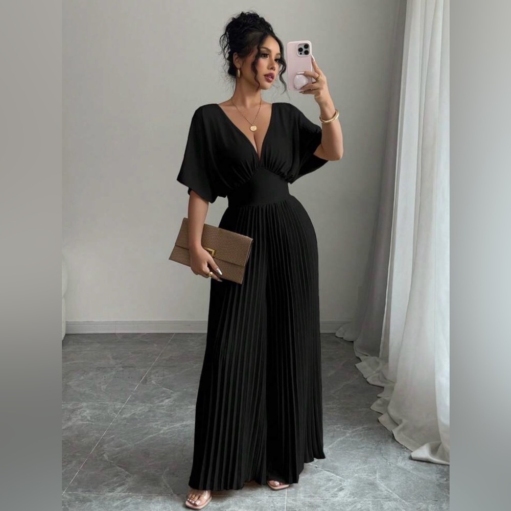 Black Pleated Jumpsuit